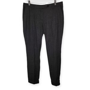 Lux Couture Slim Printed Grey Cuffed Women's Size 46 Trousers – Made in Italy
